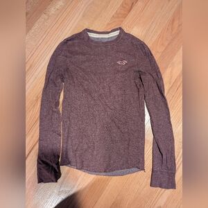 Hollister Men's Size Small Heathered Maroon Long Sleeve Thermal